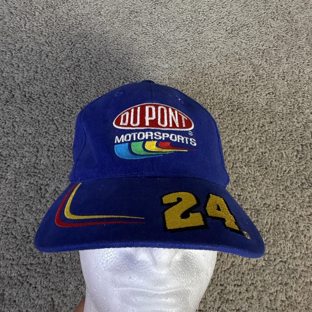 Jeff Gordon 24 Hat Cap Strap Back Mens One Size Blue NASCAR Racing Chase